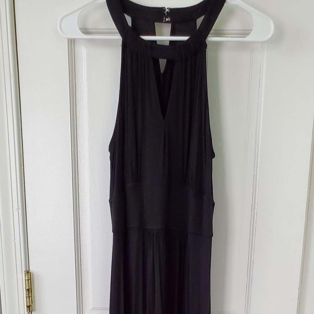 New York and Company Black Keyhole Sleeveless Maxi Dress
